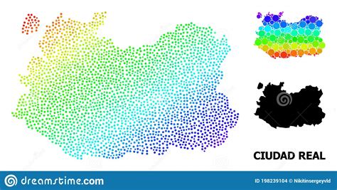 Vector Spectral Pixel Map Of Ciudad Real Province Stock Vector