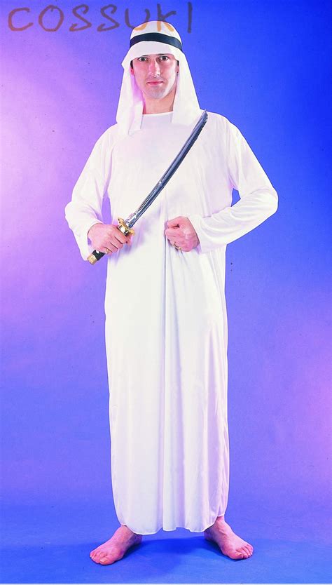 Free Shipping Halloween Exotic Adult Men White Arab Robe Arabian