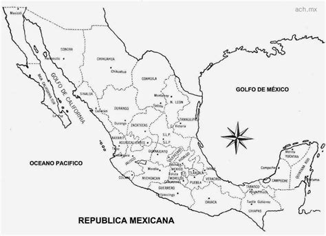 mapa de la república mexicana con nombres para imprimir Brainly lat