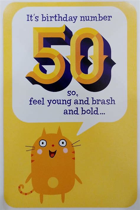 Its Birthday Number 50 Funny Humor Greeting Card Cute