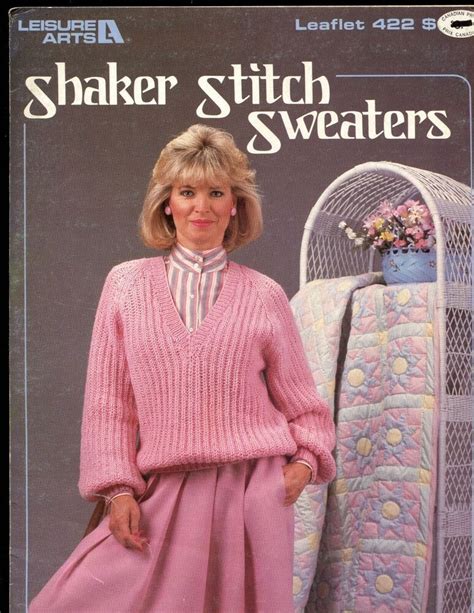 1986 Vintage Leisure Arts Knitting Pattern 422 Shaker Stitch Sweaters