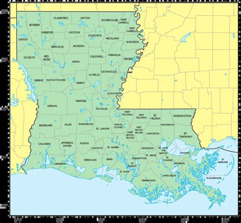 Counties Map Of Louisiana