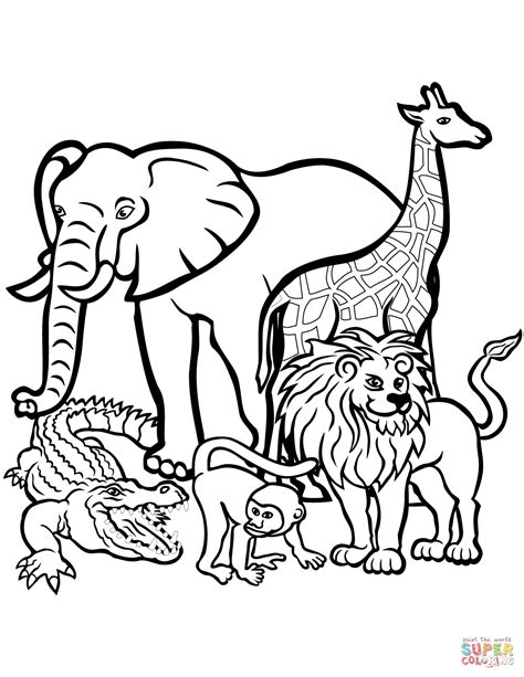 Draw Samples Free Coloring Pages Zoo Animals Easy Drawing