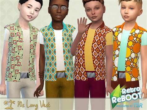 Sims 4 — Retroreboot 70s Long Vest Needs Island Living By Pelineldis