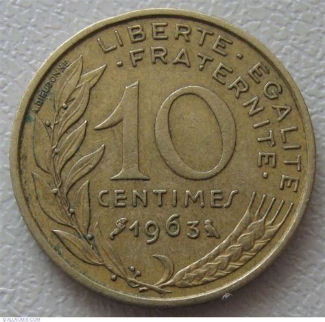 Coin Of 10 Centimes 1963 From France Id 907