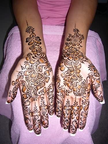 Henna Tattoo Design On Girl Hands