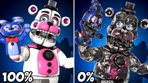 Funtime Freddy 100 Vs 0 Comparison Fnaf Ar Special Delivery Youtube