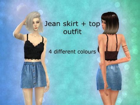 Jean Skirt Outfit The Sims 4 Catalog