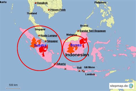 Wir zeigen ihnen jeden tag jene fotos, die uns in besonderes erstaunen versetzen. StepMap - Waldbrände in Indonesien - Landkarte für Indonesien