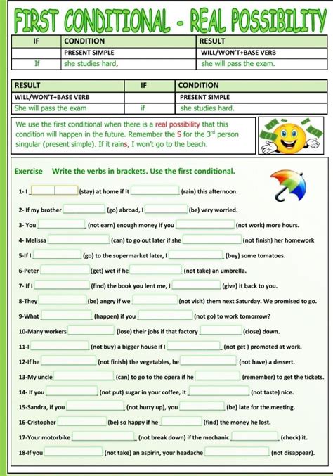 Conditionals online worksheet for noveno grado. first conditional real possibilitySolución - Brainly.lat