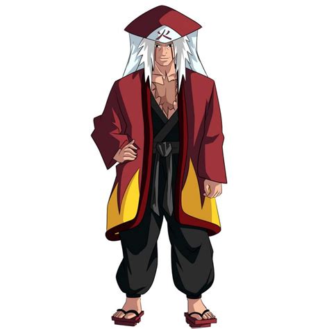 An Anime Character With White Hair Wearing A Red And Yellow Robe