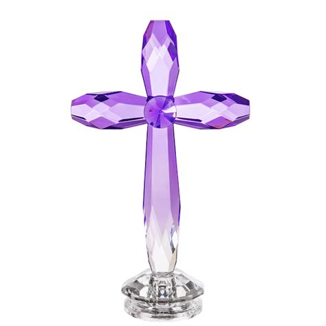 Fitzula S T Shop Ganz Crystal Expressions Purple Standing Cross Acrylic 7 5 Inches