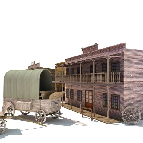 Old Western Town 3d Model Max Obj 3ds Lwo Lw Lws Ma Mb Hrc