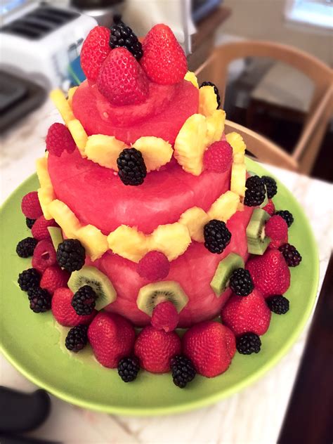 A Sweet Surprise Watermelon Fruit Cake Loved And Nourished