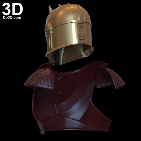 3d Printable Model Blacksmith Mandalorian Gold Helmet Chest Shoulder