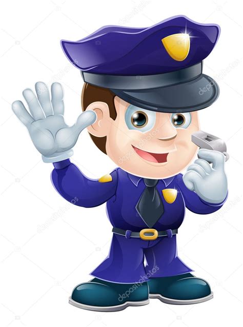 Personaje Policía Ilustración De Dibujos Animados 2023