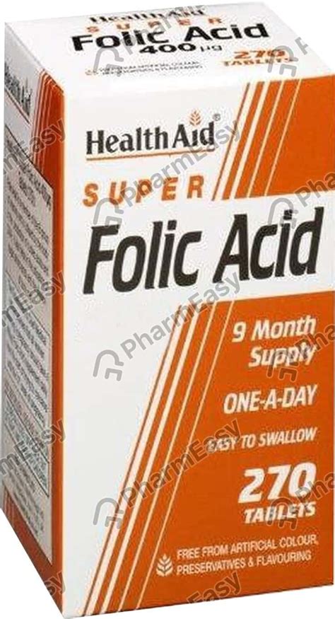 Health Aid Folic Acid 400 Mcg Tablet 270 Uses Side Effects Price