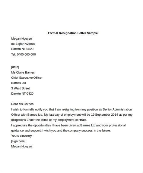formal job resign letter sample letter  confession