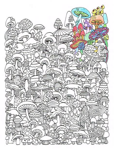 adult coloring pages mushrooms free printable templates