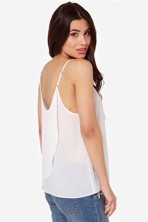 Cute Ivory Top Tank Top Camisole White Top 3600