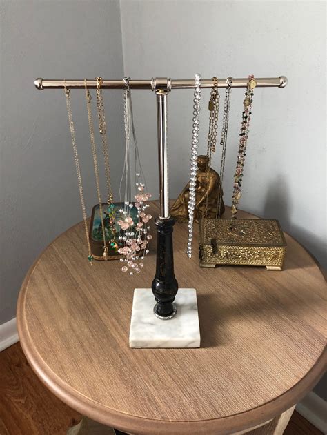 Marble And Metal Jewelry Organizer Jewelry Stand Etsy