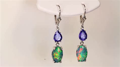 Tanzanite And Opal Earrings Youtube