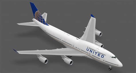 3d Model Boeing 747 400 United Airlines