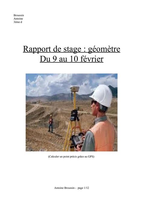 Calaméo Rapport De Stage 2 Antoine