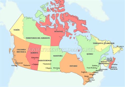 Mapa Político De Canadá