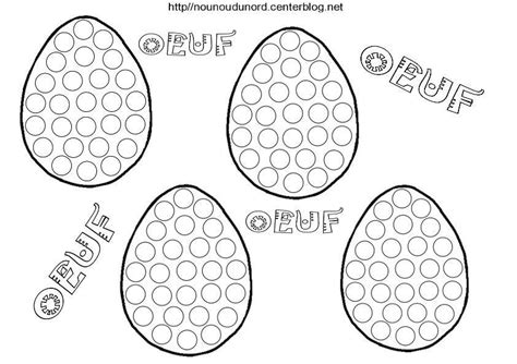 OEUFS de Pâques pour gommettes à colorier et en couleur