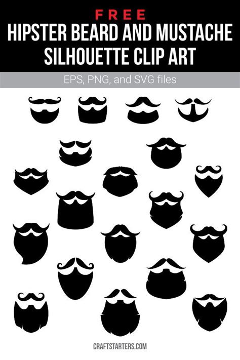 Free Hipster Beard And Mustache Silhouette Clip Art Silhouette Clip