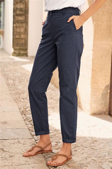 Womens Next Navy Chino Trousers Blue Womens Chinos Chino Pants