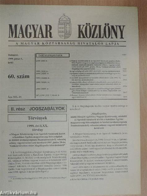 Megjelent a magyar közlönyben a falusi kisboltok támogatásának részletszabályait tartalmazó rendelet. Dr. Müller György: Magyar Közlöny 1999. július 5. (Magyar ...