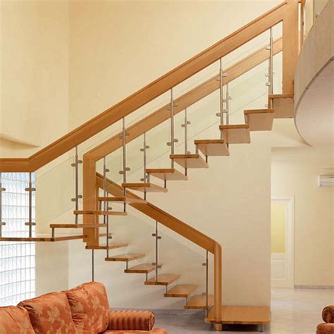 New Popular Style Wood Stair Treads Floating Staircase Design
