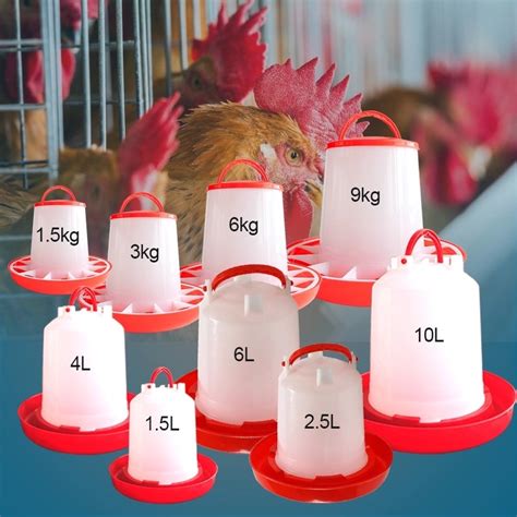 Broiler Outdoor 3kg Plastic Poultry Feed Trays Chicken Drinker