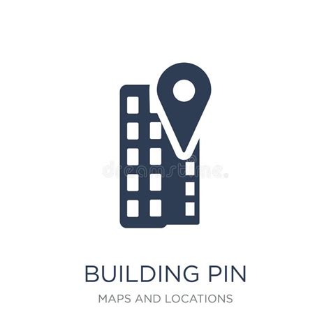Building Pin Icon Trendy Flat Vector Building Pin Icon On White Stock