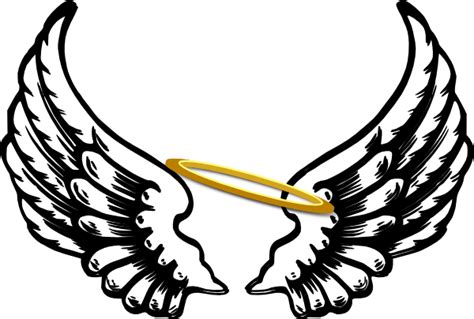 Free Angel Wings With Halo Drawings Download Free Angel Wings With