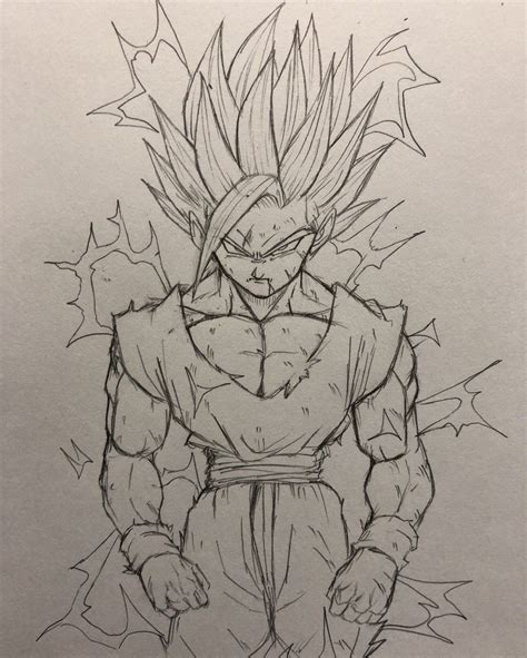 Teen gohan ssj2 by renanfna on deviantart. Gohan Drawing at PaintingValley.com | Explore collection ...