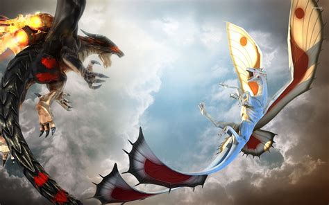 Dragons fighting wallpaper - Fantasy wallpapers - #32587