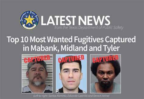 Top 10 Most Wanted Fugitives Captured In Mabank Midland And Tyler