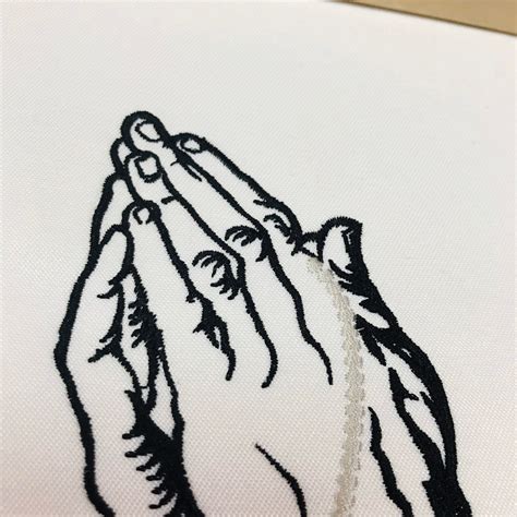Praying Hands With A Cross Embroidery Design 3 Sizes Etsy