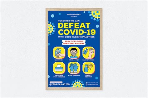 Defeat Covid 19 Poster Graphic Templates Envato Elements