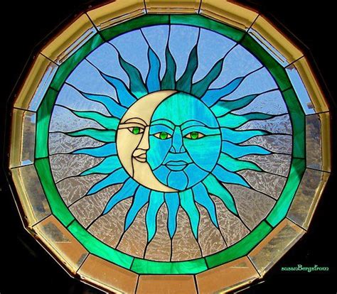 Sun Moon Breath Sea Glass Mosaic Faux Stained Glass Stained Glass