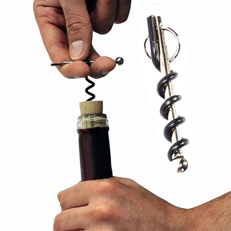 1pc Stainless Steel Wine Openers Cork Mini Key Ring Chain