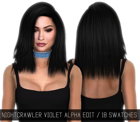 Nightcrawler Violet Alpha Edit Sims Hair Sims 4 Sims