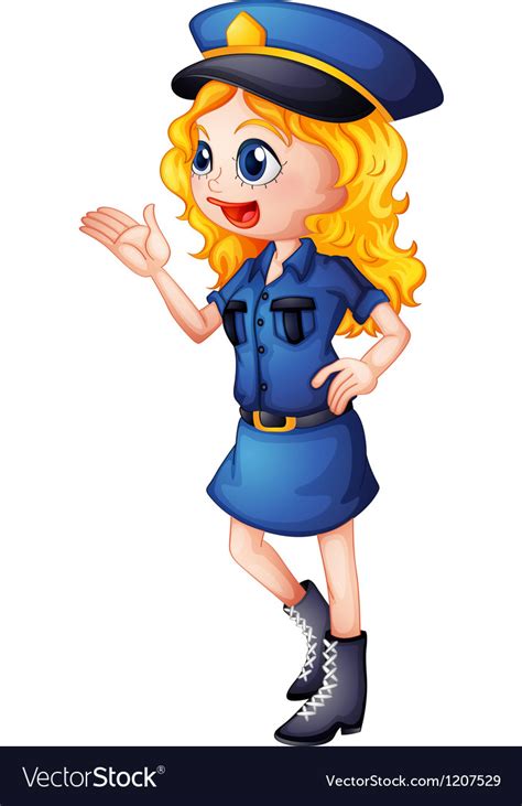 cartoon policewoman royalty free vector image vectorstock