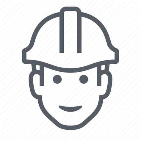Construction Head Helmet Industry Safety Worker Icon