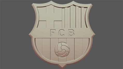 Fc Barcelona 3d Print Logo Download Free 3d Model By Cadforcam