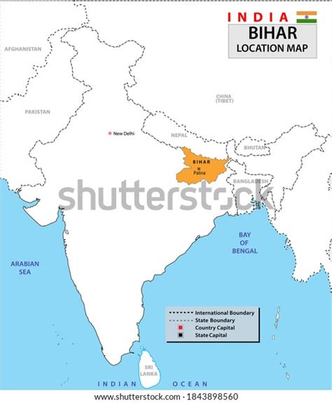 Bihar Map India Bihar Location State Stock Vector Royalty Free