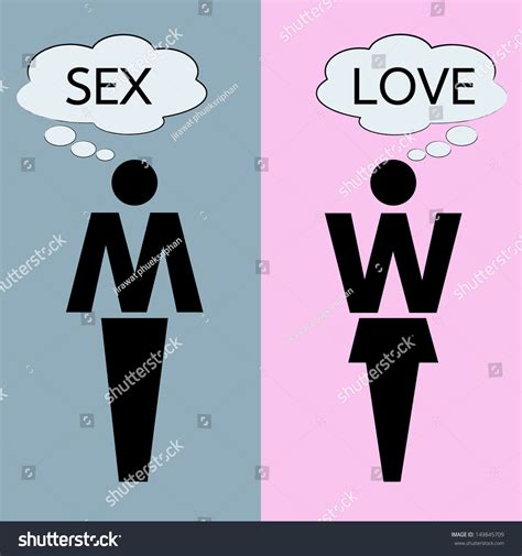 Man And Woman Thinking About Love And Sex Stock Vector Illustration
